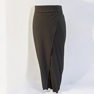 BRUNELLO CUCINELLI CHARCOAL GREY MAXI PLEATED SKIRT SIZE 6
